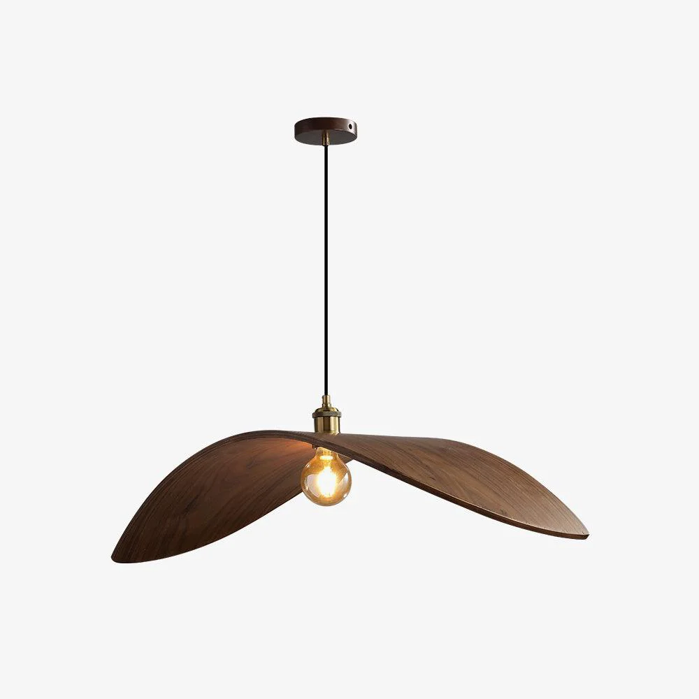 Verified Ozawa Curved Art Pendant Light Metal Wood Modern