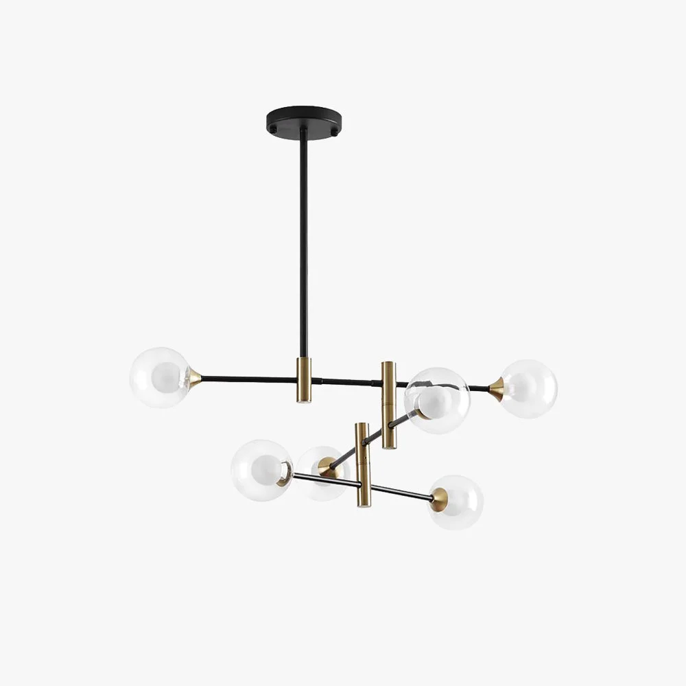 Genuine Valentina Nordic Spherical Bubble Metal Glass Chandelier Black Gold Next-Generation