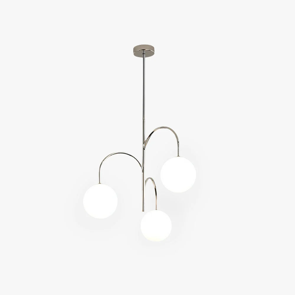 Genuine Valentina Bauhaus Modern Chrome Pendant Light 3 Heads Next-Generation