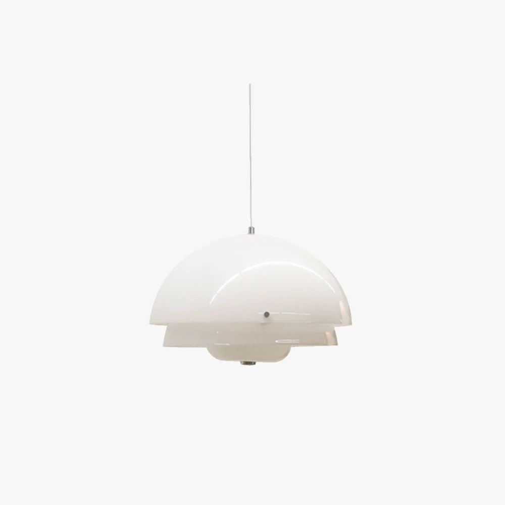 Smooth Hailie Dome Shape White Pendant Light Traditional