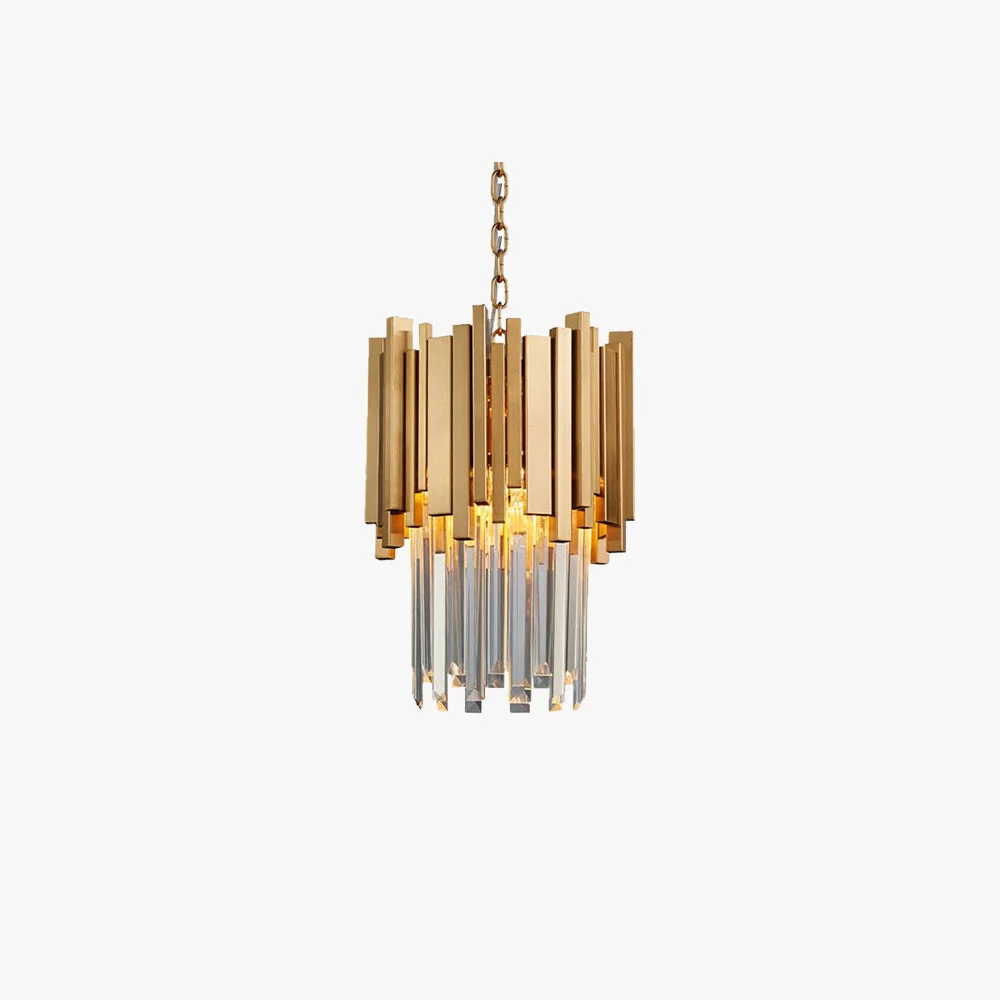Dependable Kristy Modern Crystal Pendant Light Gold Chrome Living Room