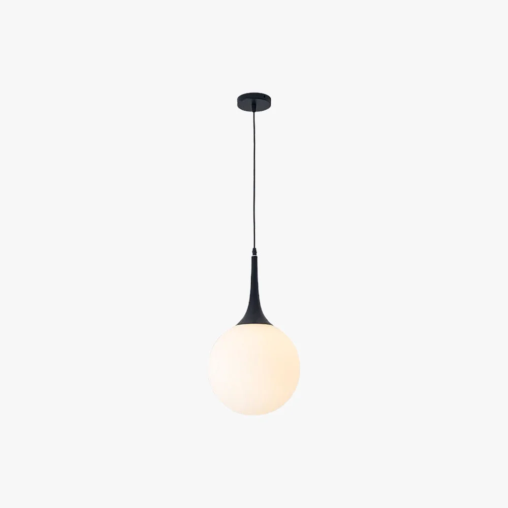 Relaxed Valentina Modern Hanging Glope Glass Pendant Light Black White World-Class