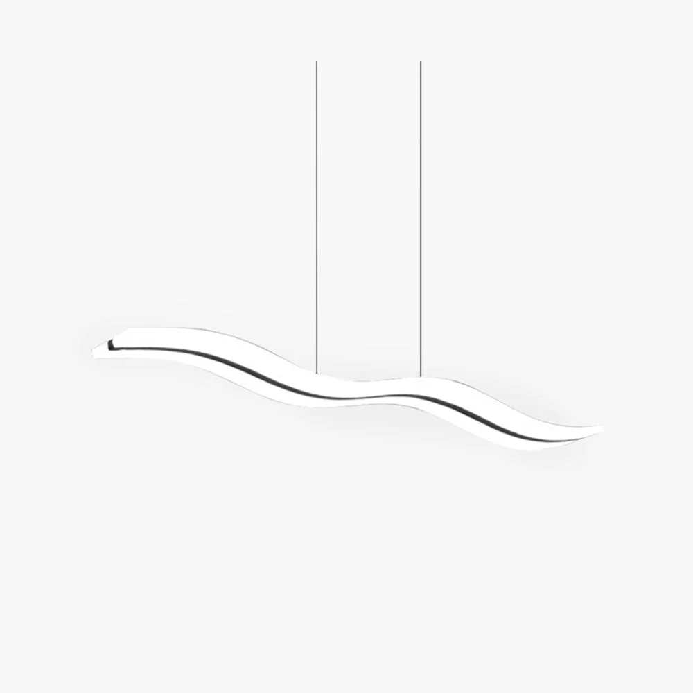Detailed Modern Nordic Acrylic Wave Pendant Light Black White Refined