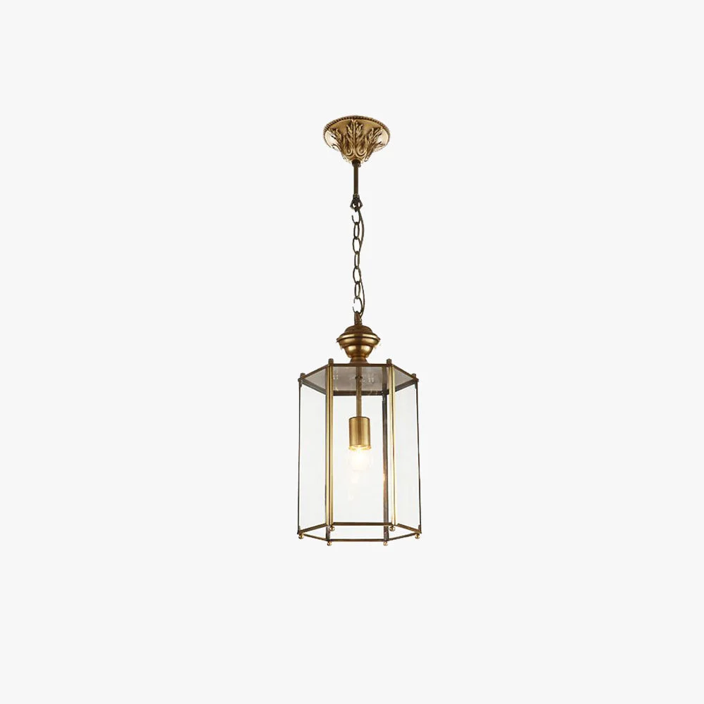 Detailed Sanna Brass Clear Glass Pendant Light 7.8 Modern