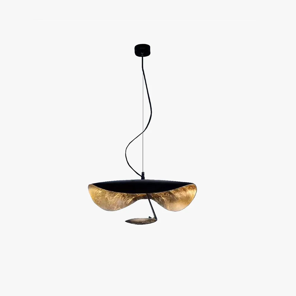 Practical Renée Modern Nordic Saucer Metal Pendant Light Black Gold Organic