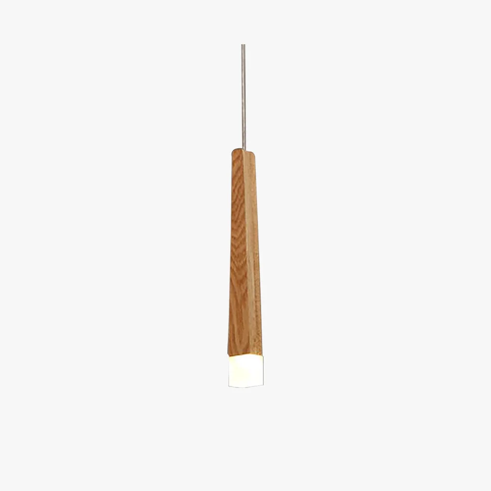 Durable Ozawa Minimalist Linear Wood Acrylic Pendant Light Wood Prestigious