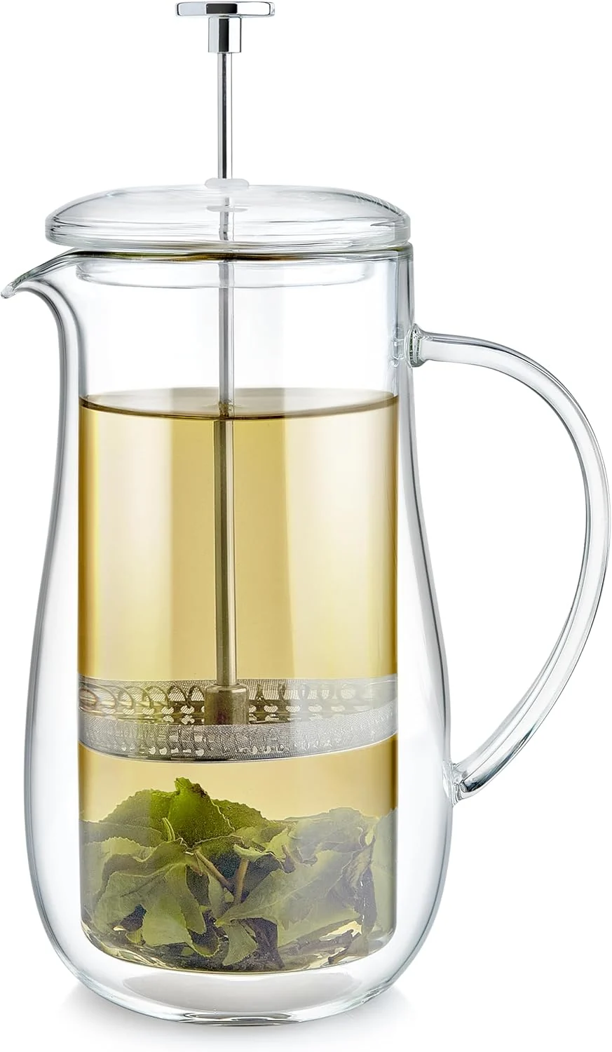 Advanced Teabloom Double-Walled Glass French Press 34oz Elegant
