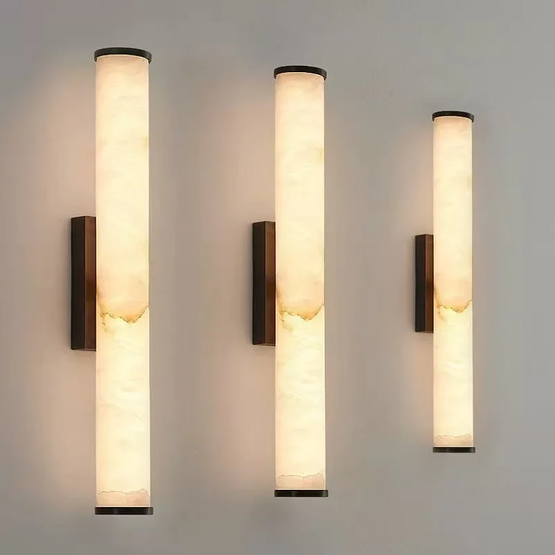 Prestigious Pact Copper Marble Wall Lamp – Modern Stone Sconce for Bedroom Hallway Dining Room High-Performance