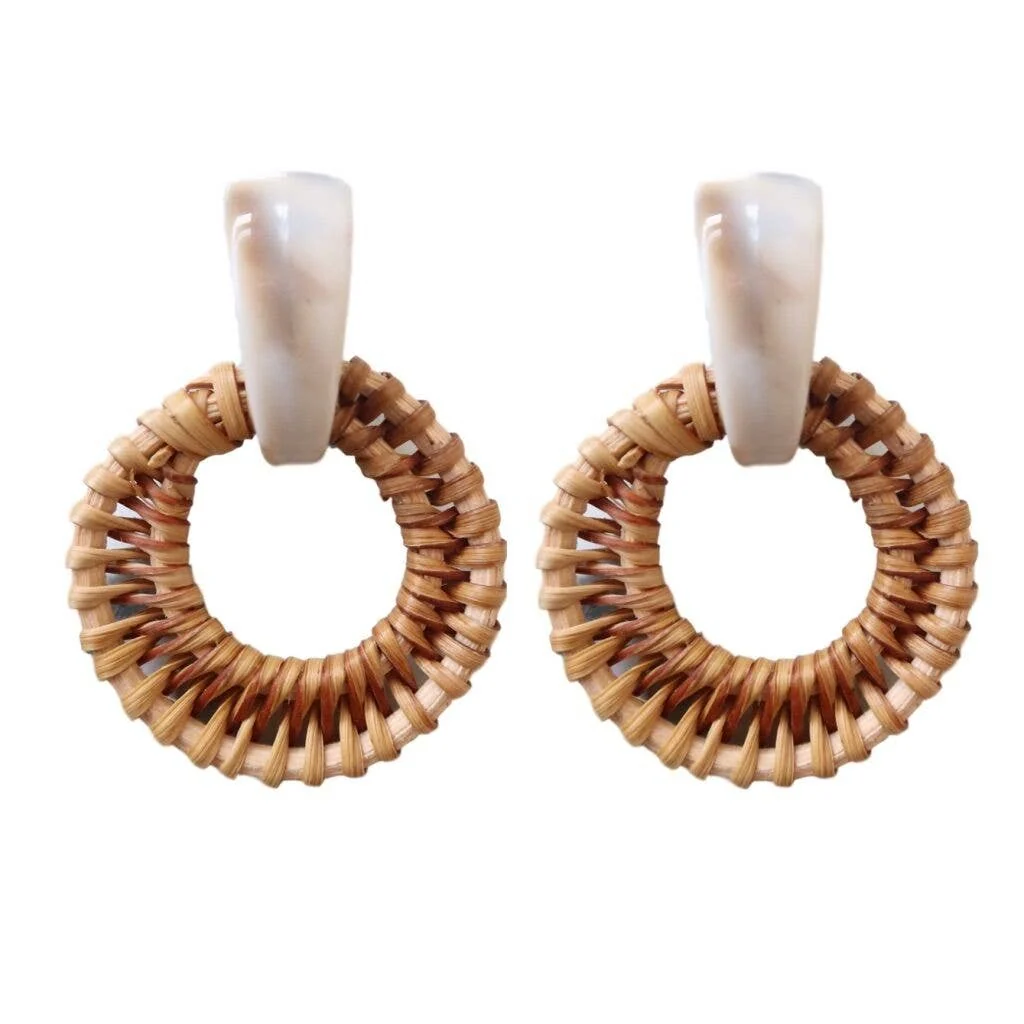 Eco-Friendly Cream Bali Button Statement Stud Earrings Reliable