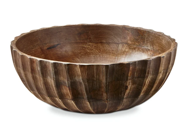 Optimized FLUTED WOOD BOWL LARGE Responsible