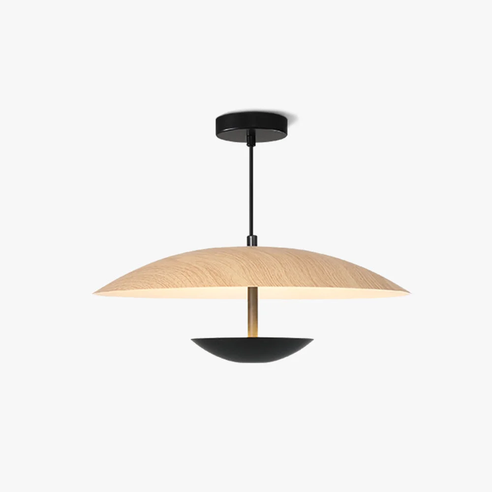 Practical Carins Nordic LED Frisbee Pendant Light Wood Brown Bedroom Expertly Made