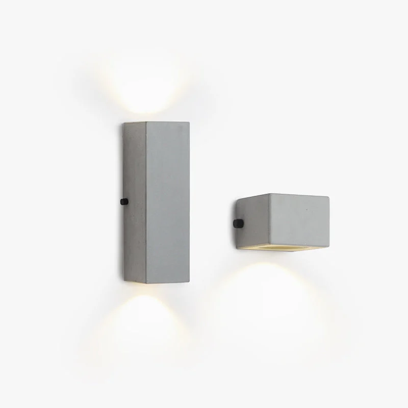 Fine Crafted Orr Minimalist Cement Square Outdoor Wall Lamp White Green