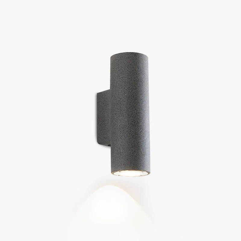 Premium Material Orr Minimalist Cylindrical Double-headed Cement Outdoor Wall Lamp Black White Consistent