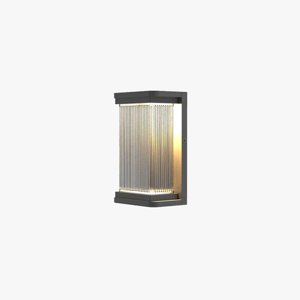 Exclusive Orr Minimalist Rectangular Glass Outdoor Wall Lamp Black High-Grade