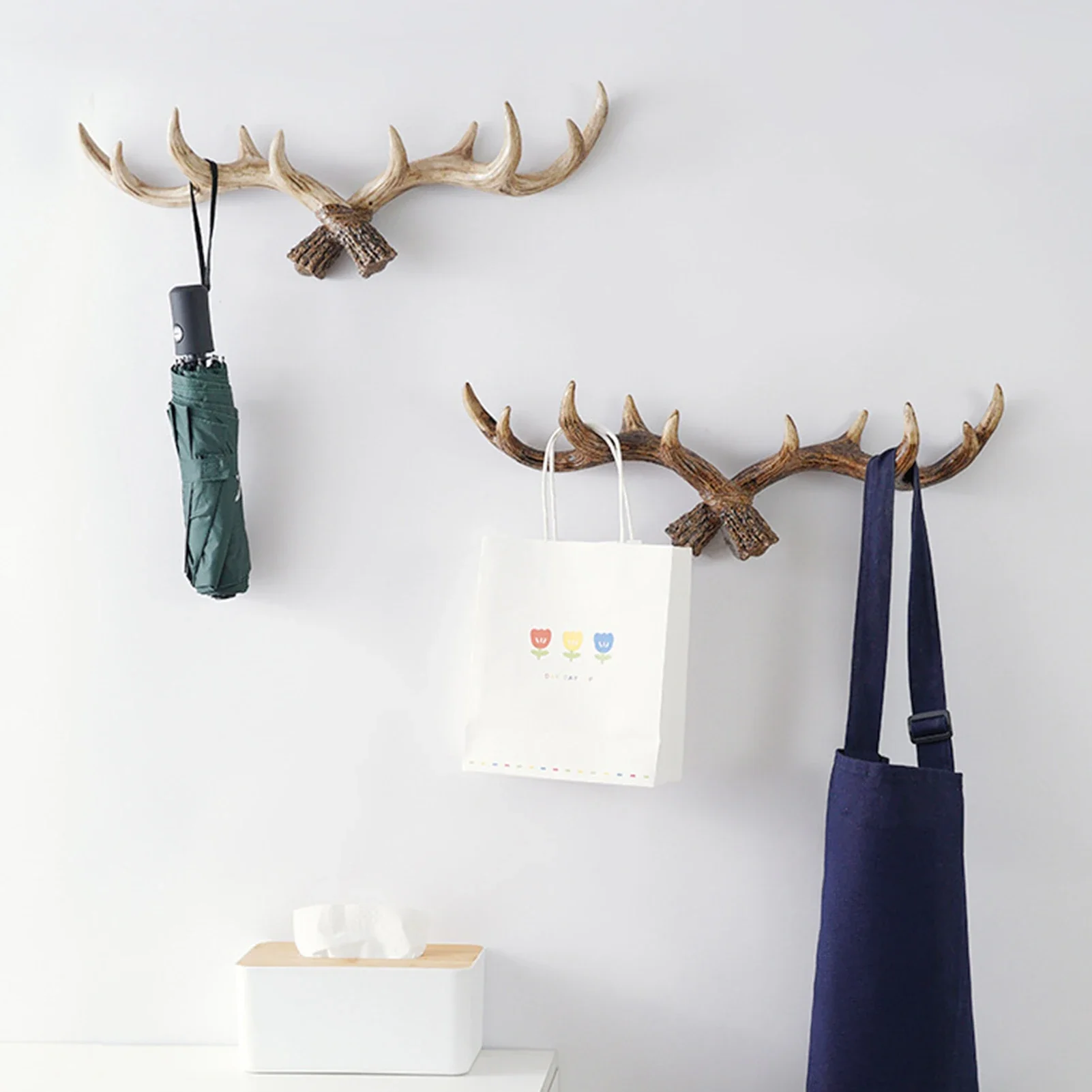 Outstanding Pact Deer Antler Coat Hook – Wall-Mounted Rustic Hook for Coats Hats Keys Entryway Decor Casual