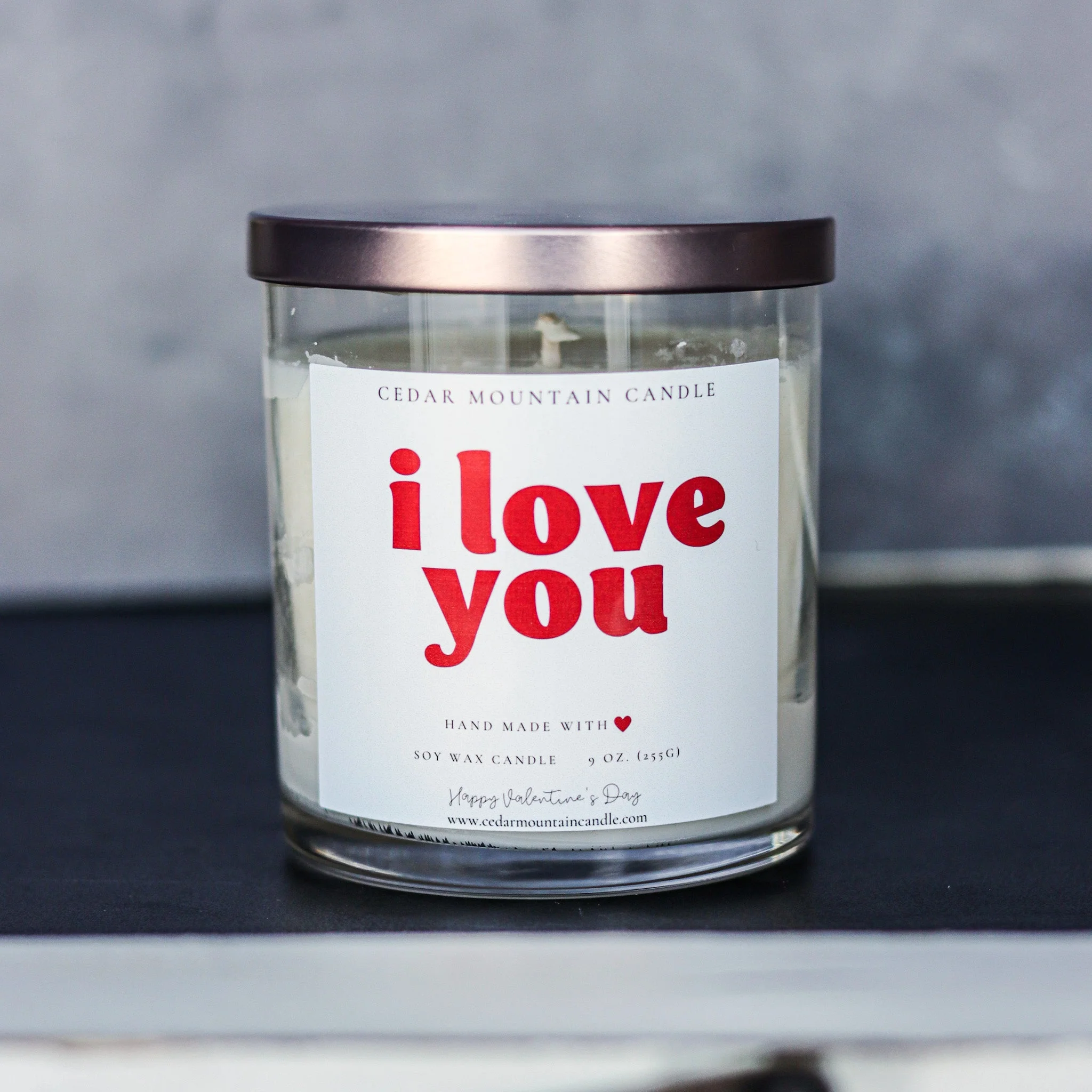 Luxury I Love You – Valentine’s Day Soy Candle – 9 oz Whiskey Glass Jar – Choose Your Scent Solid