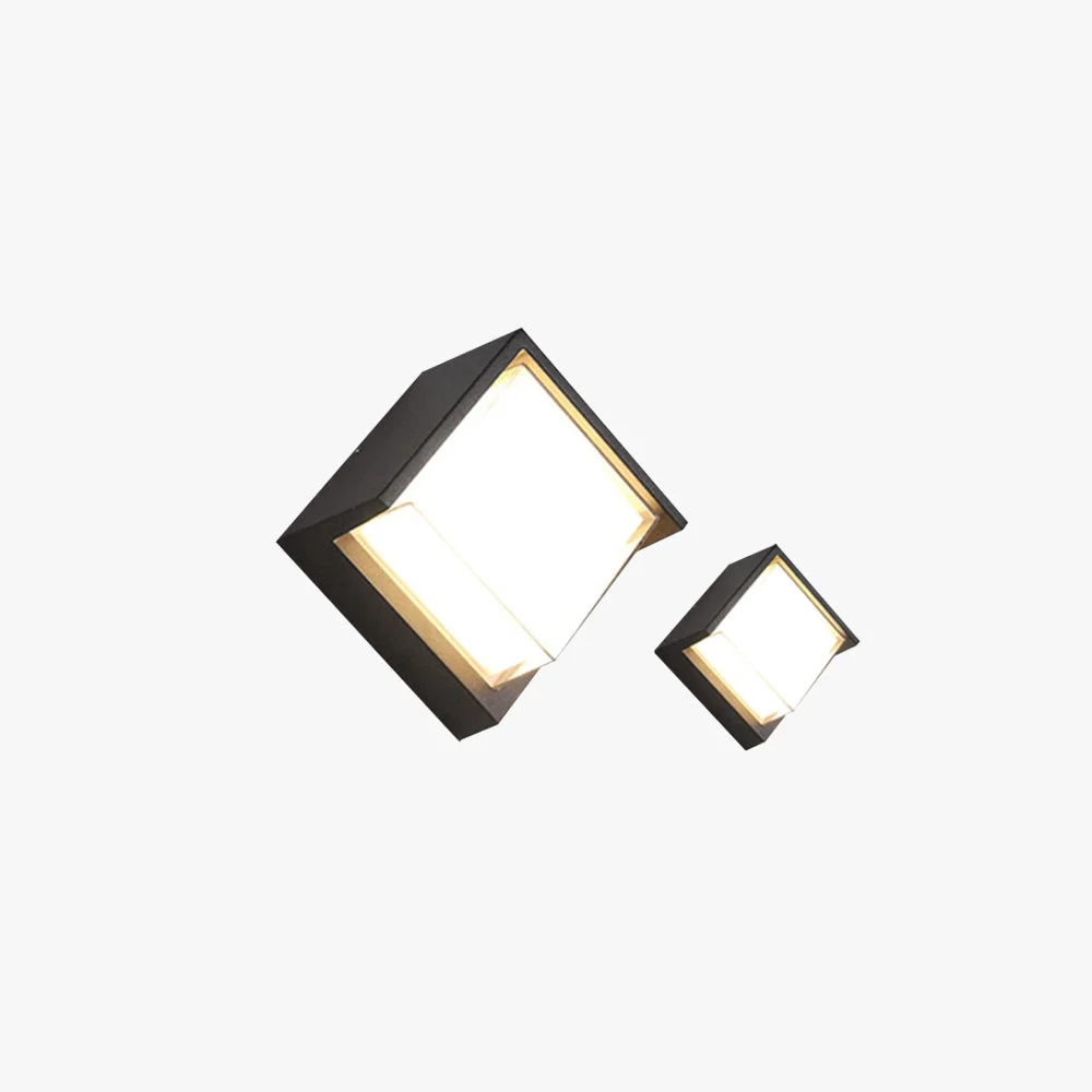 Exceptional Orr Modern Square Metal Outdoor Wall Lamp Black White Premium Material