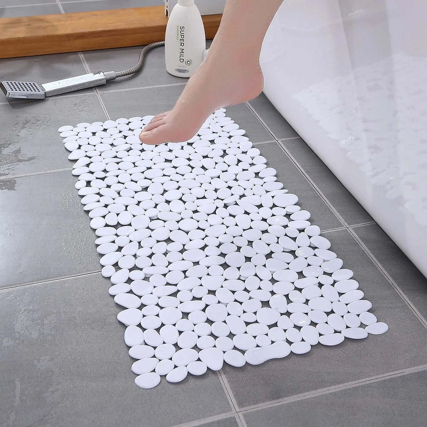 Durable Pact Anti-Slip Bath Mat – Pebble-Texture Non-Slip Shower Tub Mat 70×36cm 4 Colours World-Class
