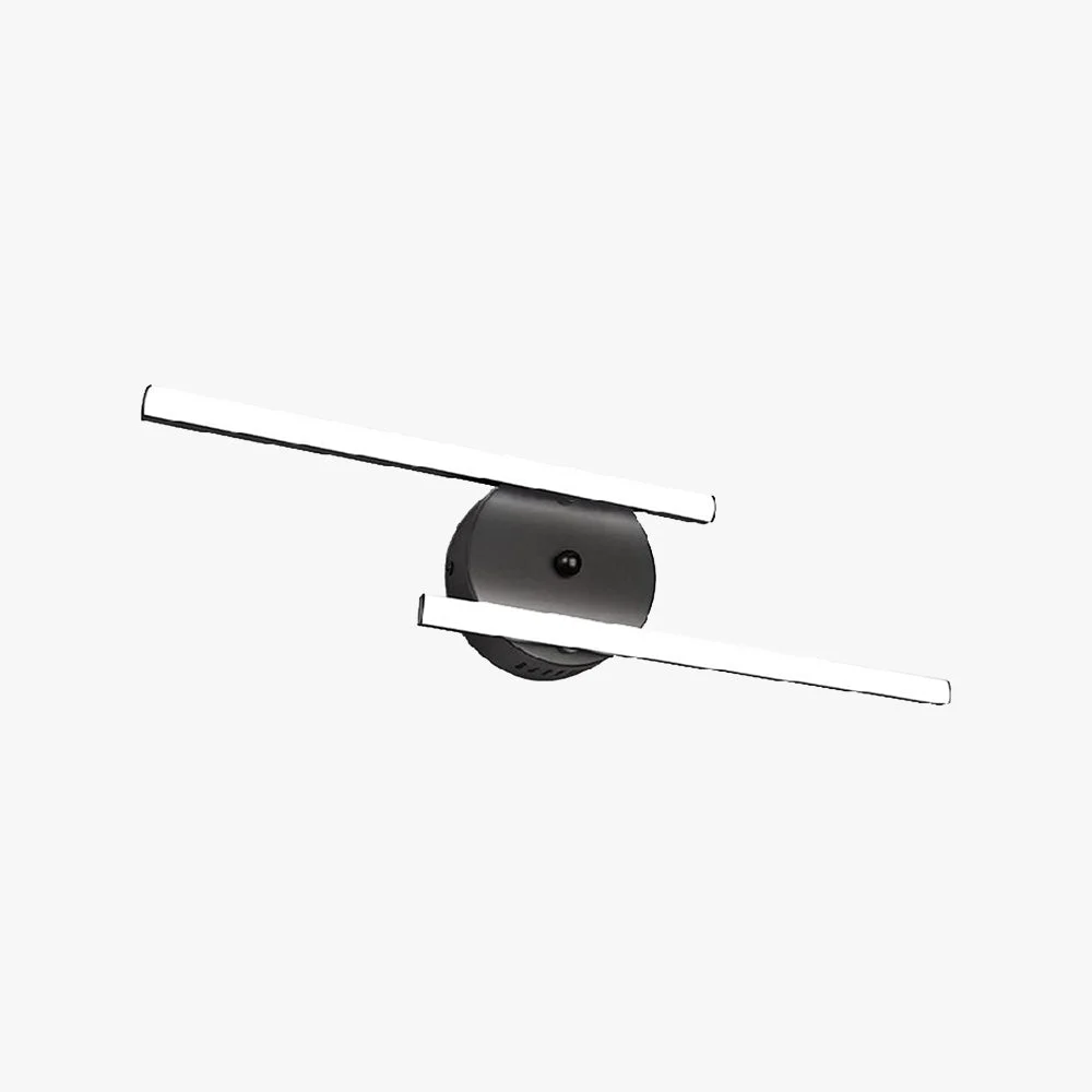 Efficient Edge Modern Double Linear Metal Wall Lamp Black Silver Effective