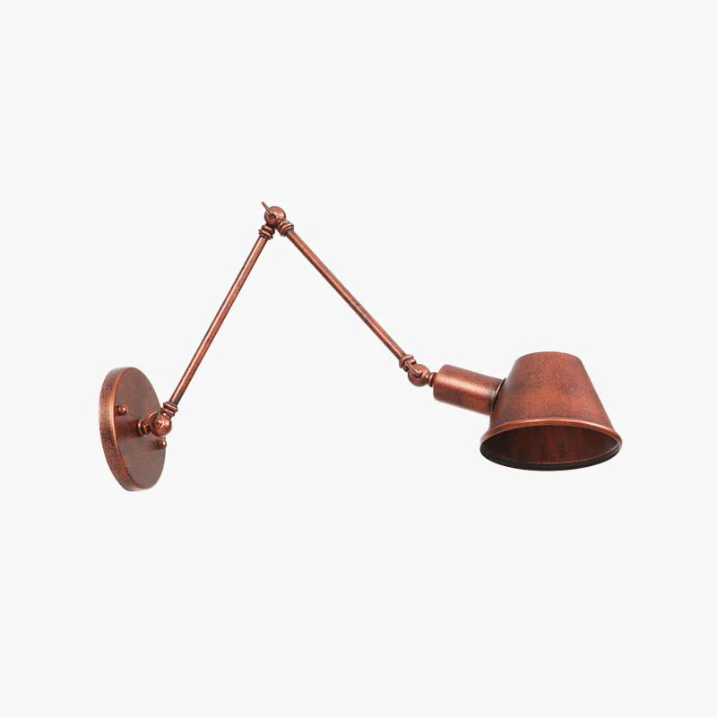 Trendy Brady Rotatable Wall Lamp with Swing Arm Black Rust Crafted