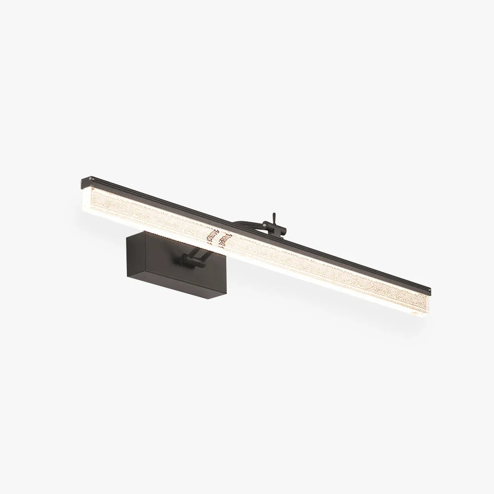 Exceptional Edge Minimalist Linear Metal Acrylic Mirror Front Vanity Wall Lamp Black White Silver Flexible