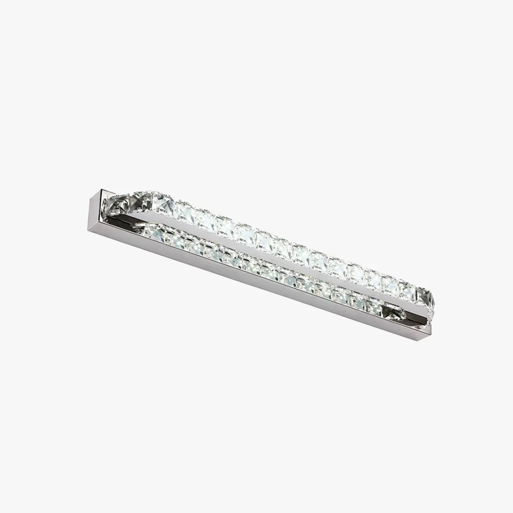 Easy-to-Use Kristy Luxury Linear Crystal Mirror Front Vanity Wall Lamp Silver Efficient