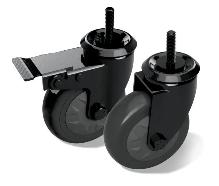 Expertly Made Caster Kit – 4 in 10 cm 1 locking 1 non-locking for Modular Nests Nests and Wood Tables Authentic
