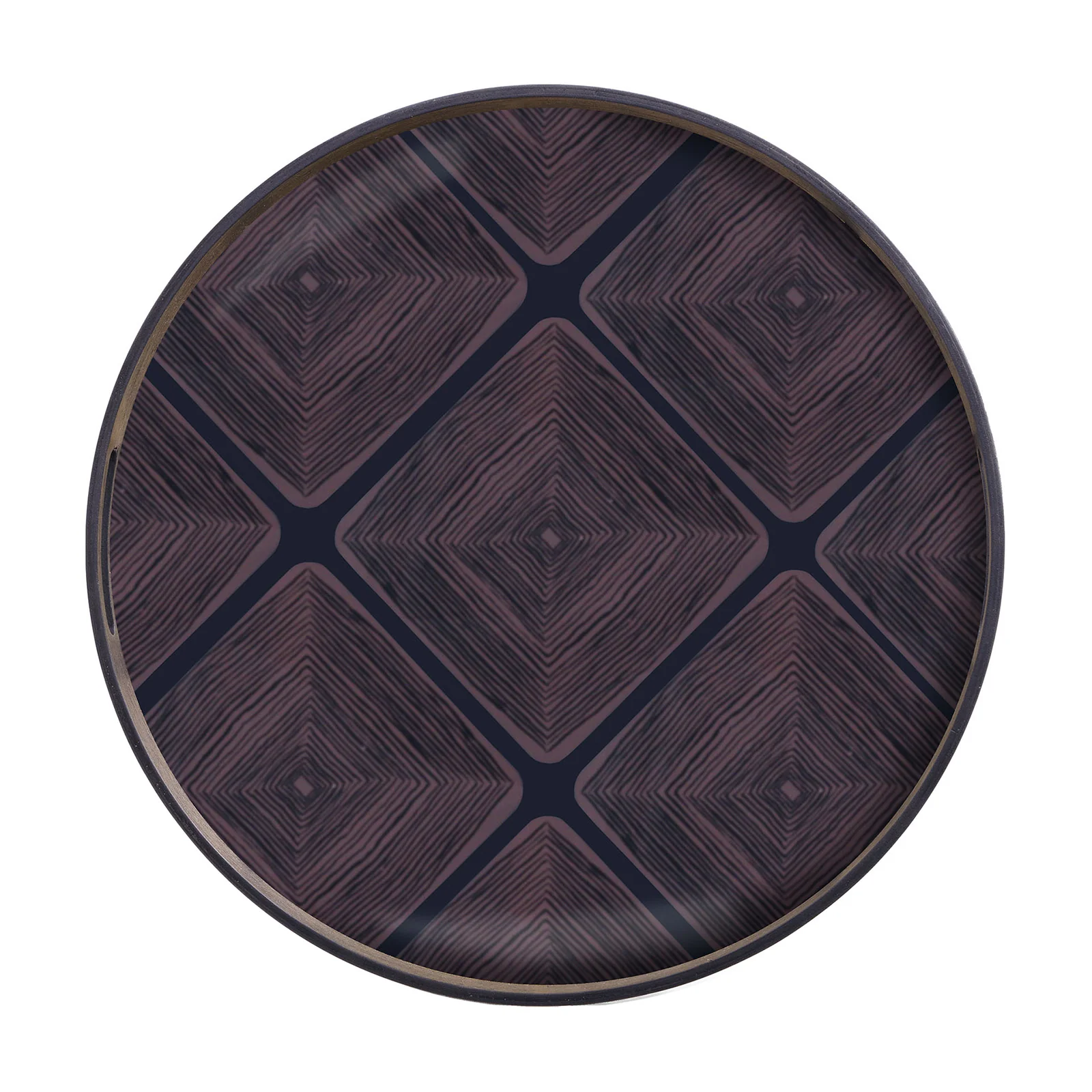 Minimalist Linear Squares Tray Glass – Round 48cm Professional
