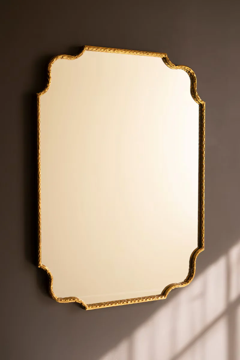 Dependable Hammered Antique Brass Framed Mirror Powerful