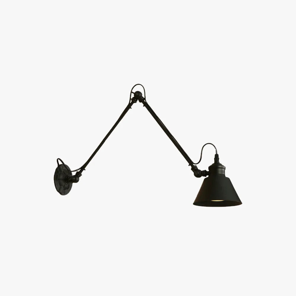 Unique Brady Wall Lamp Conic Modern Metal Adjustable Black Living Room Minimalist