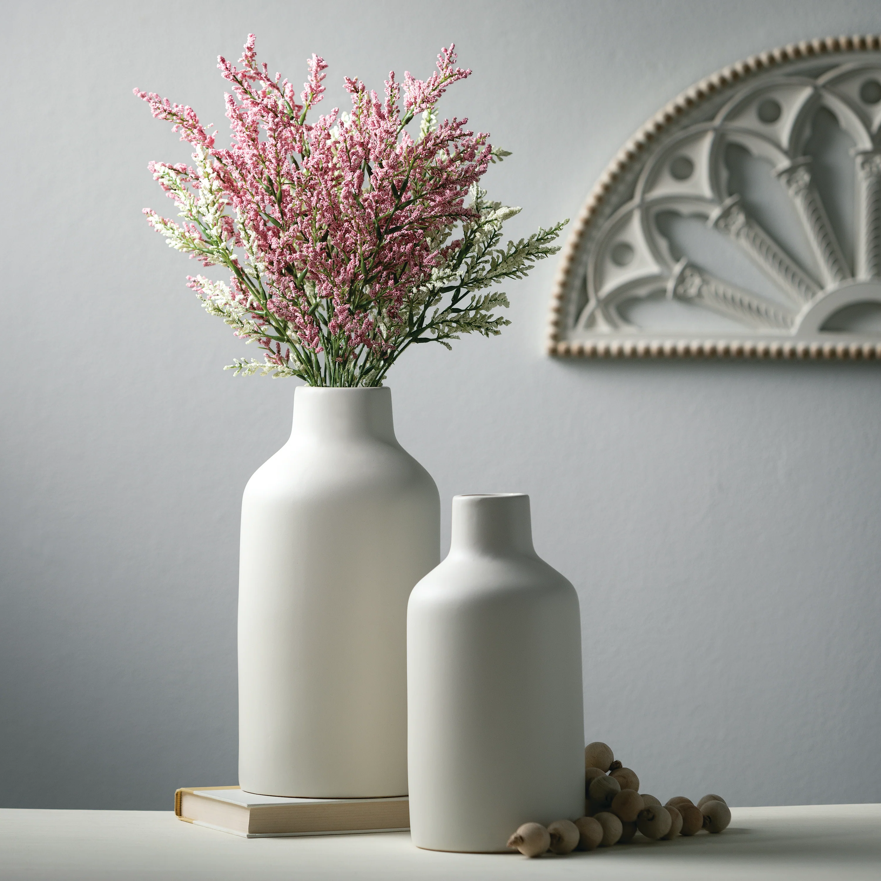 Sophisticated Bottle Vase Ceramic Matte White Modern