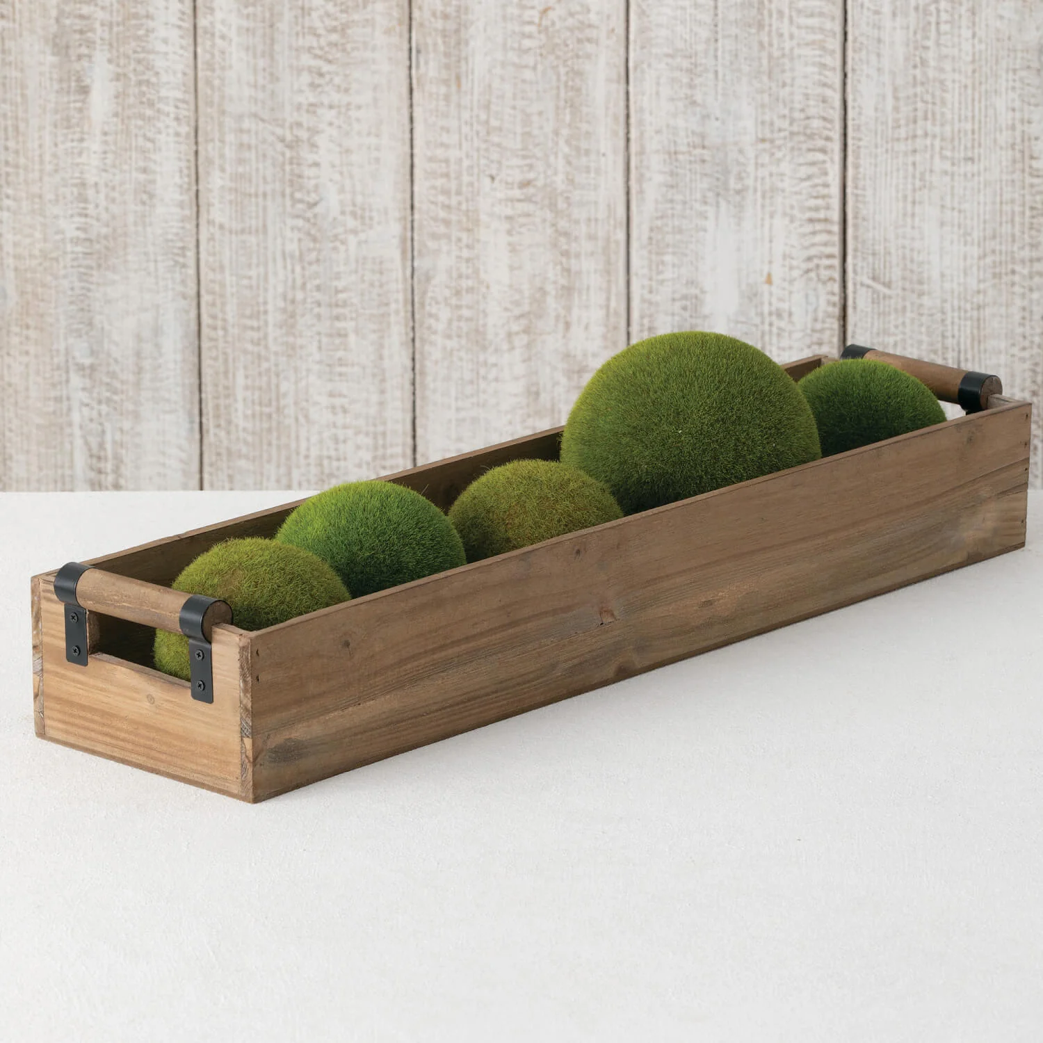 Breathable Wooden Box Tray with Handles 24 x 6 Trusted