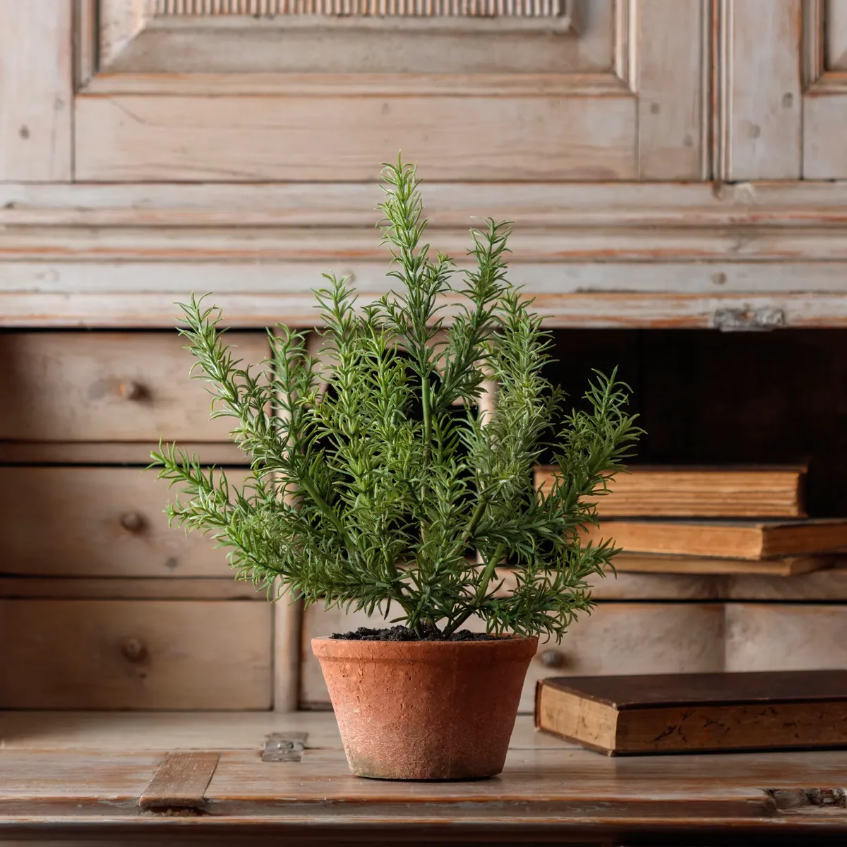 Carefully Designed Faux Potted 16-inch Rosemary Original Design
