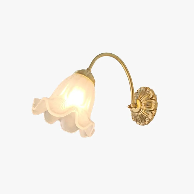 Functional Bella Retro LED Wall Lamp Indoor Gold Metal Glass Bedroom Balcony Selected