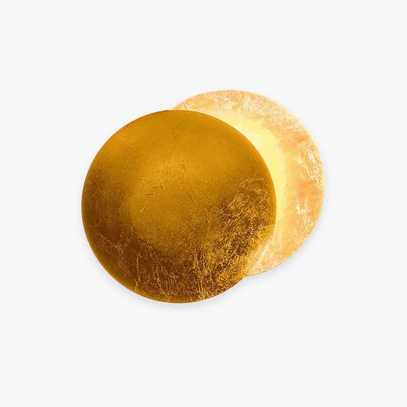Environmentally Friendly Elif Modern Minimalist Round Moon Eclipse Metal Wall Lamp Red Bronze Gold Lightweight