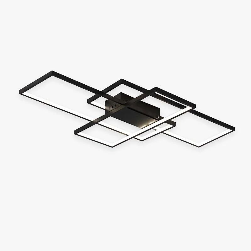 Versatile Bouvet Modern Metal Multi Rectangular Flush Mount Ceiling Light Black White Consistent