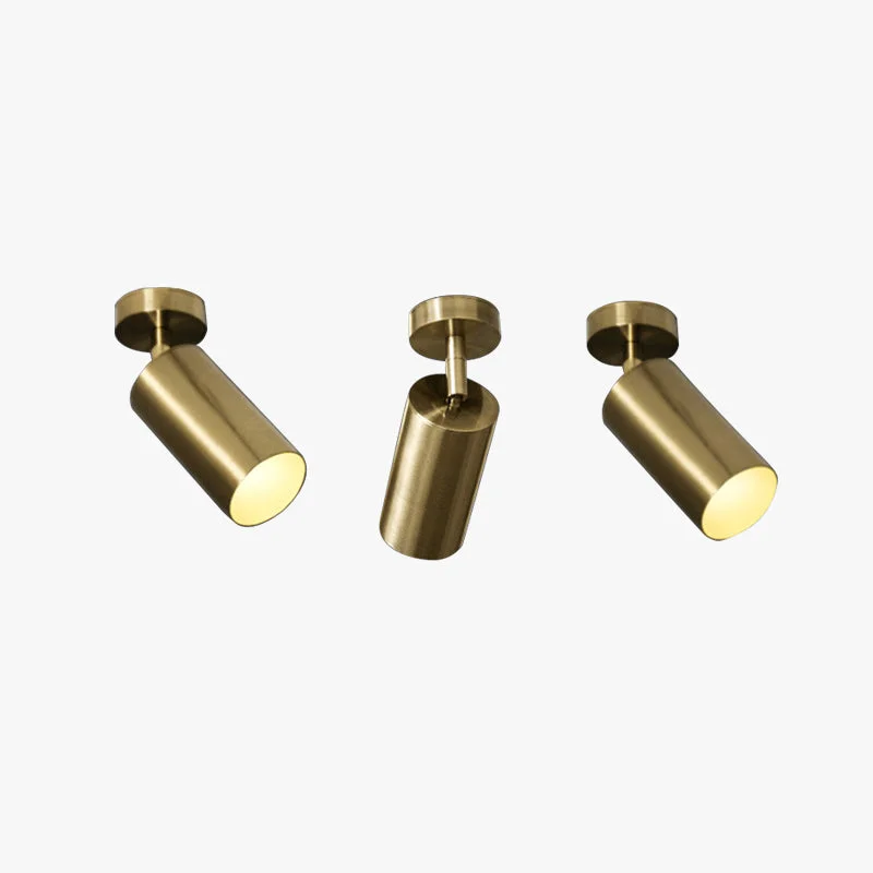 High-End Freja Moderno Gold Cylinder Spotlight Background Flush Mount Ceiling Light Metal Fashionable
