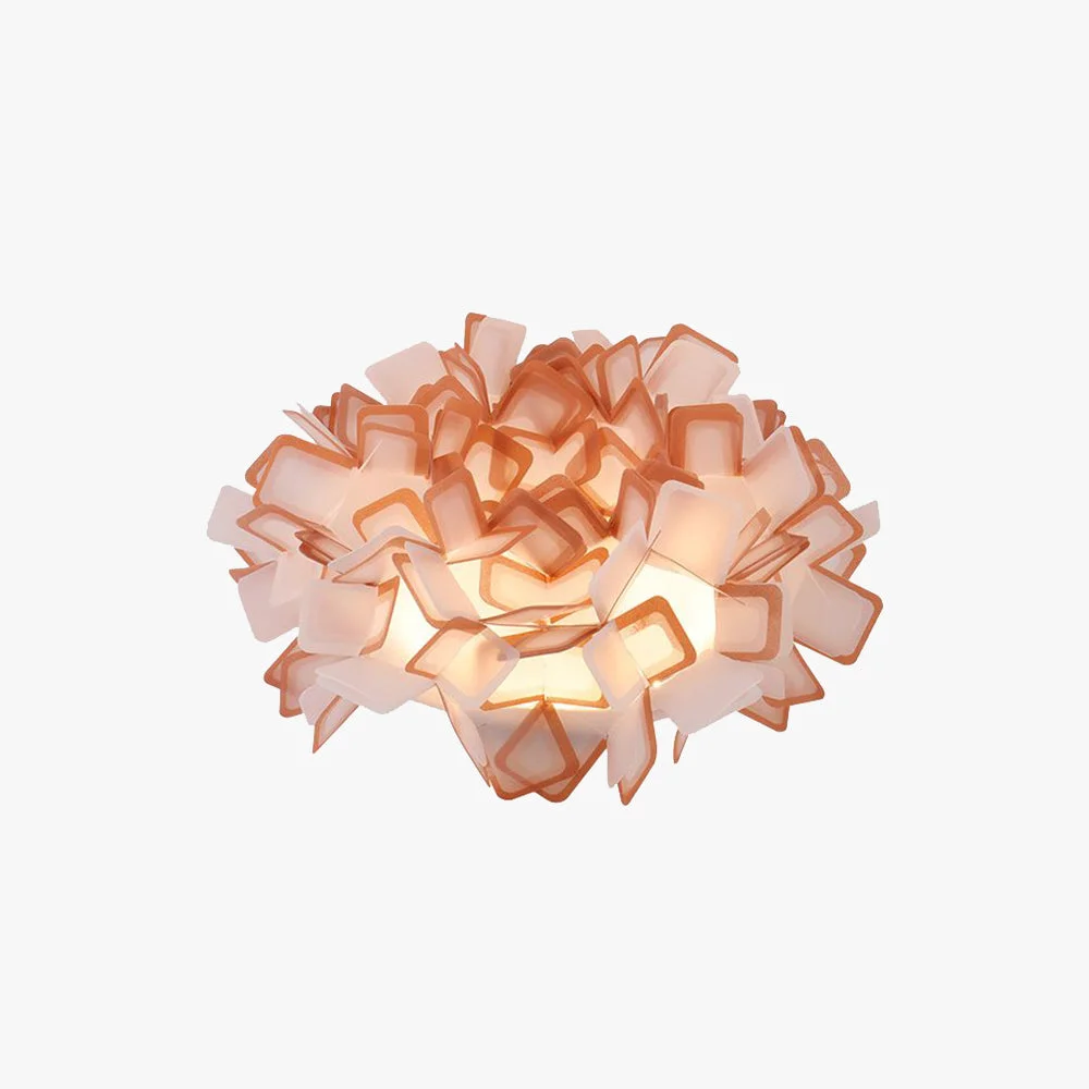 Smooth Morandi Art Deco Flower Acrylic Flush Mount Ceiling Light 7 Colors Practical