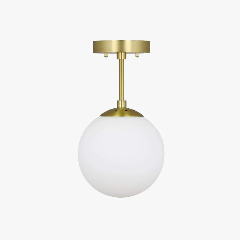 Trendy Valentina Simple Spherical LED Semi-Flush Mount Ceiling Light Gold Black Organic