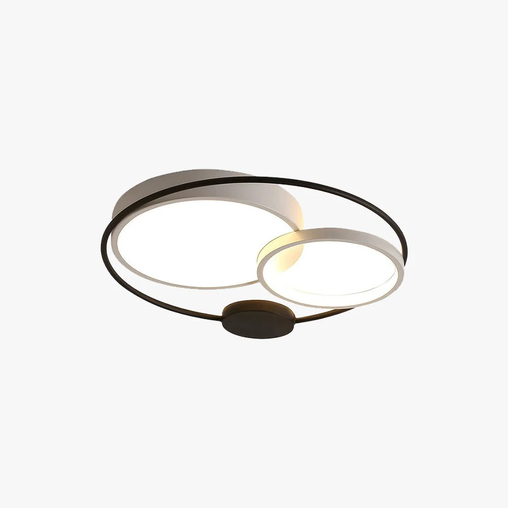 High-End Lacey Modern Circular LED Flush Mount Ceiling Light Black White Classic