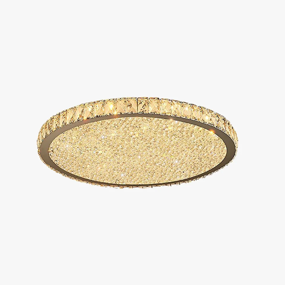 Secure Kristy Round Flush Mount Ceiling Light Clear Amber Living Room Authentic
