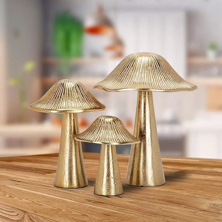 Artisan Golden Mushroom Sculpture Elite