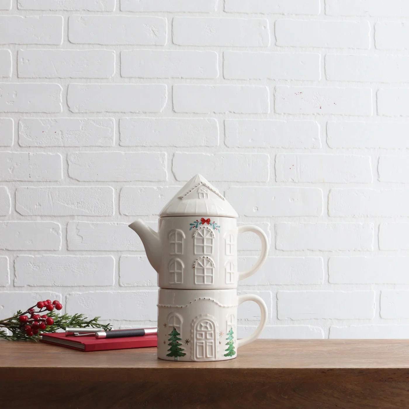 Responsible Stacked Home Tea Pot and Mug Sustainable