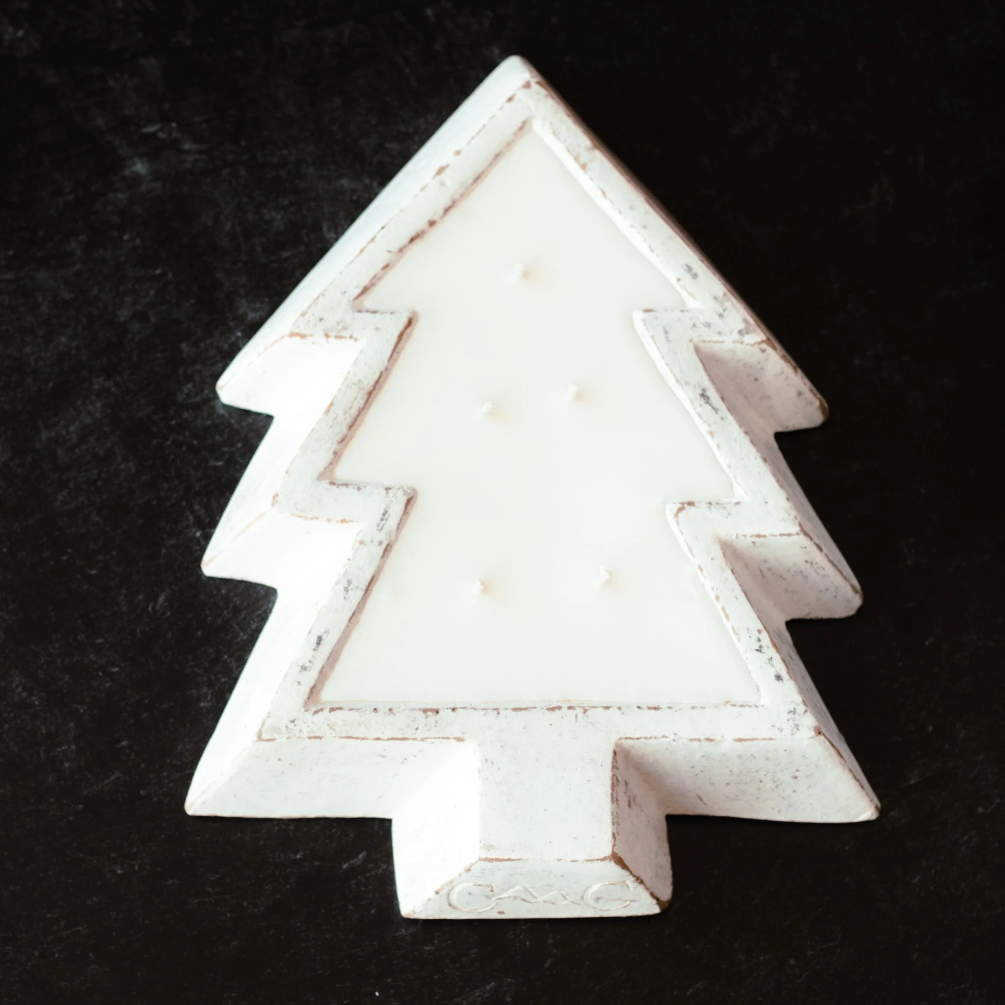 Easy-to-Use White Pottery Christmas Tree Bowl Candle – Nana’s Apple Butter Carefully Designed