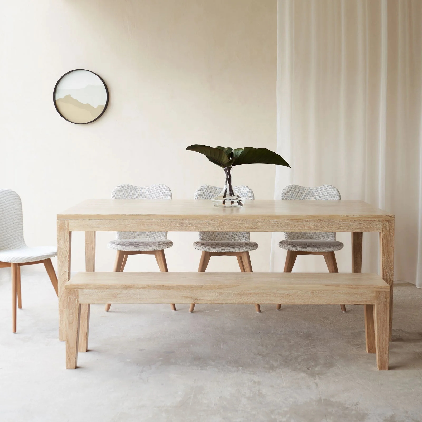 Detailed Catalina Teak Java Dining Table Whitewash Functional