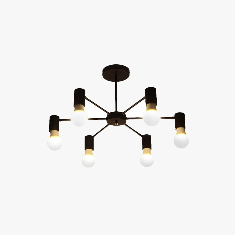 Convenient Valentina Industrial Semi Metal Flush Mount Ceiling Light Black White Living Room Trendy