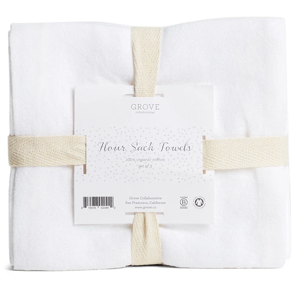 Modern Grove Co. Organic Cotton Flour Sack Towels – Absorbent Versatile for Daily Use Relaxed