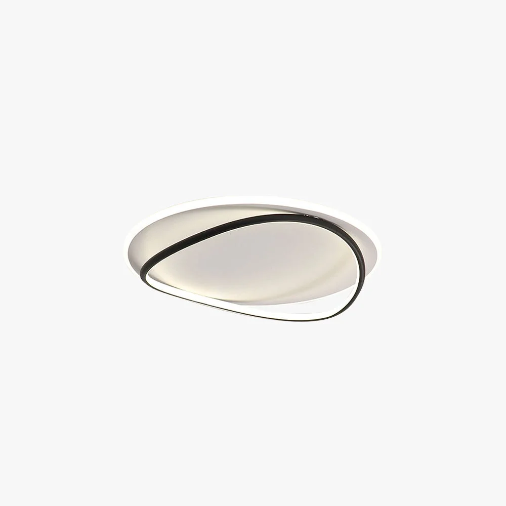 High-Performance Quinn Flush Mount Ceiling Light Ring Modern Black White Dining Room Authentic