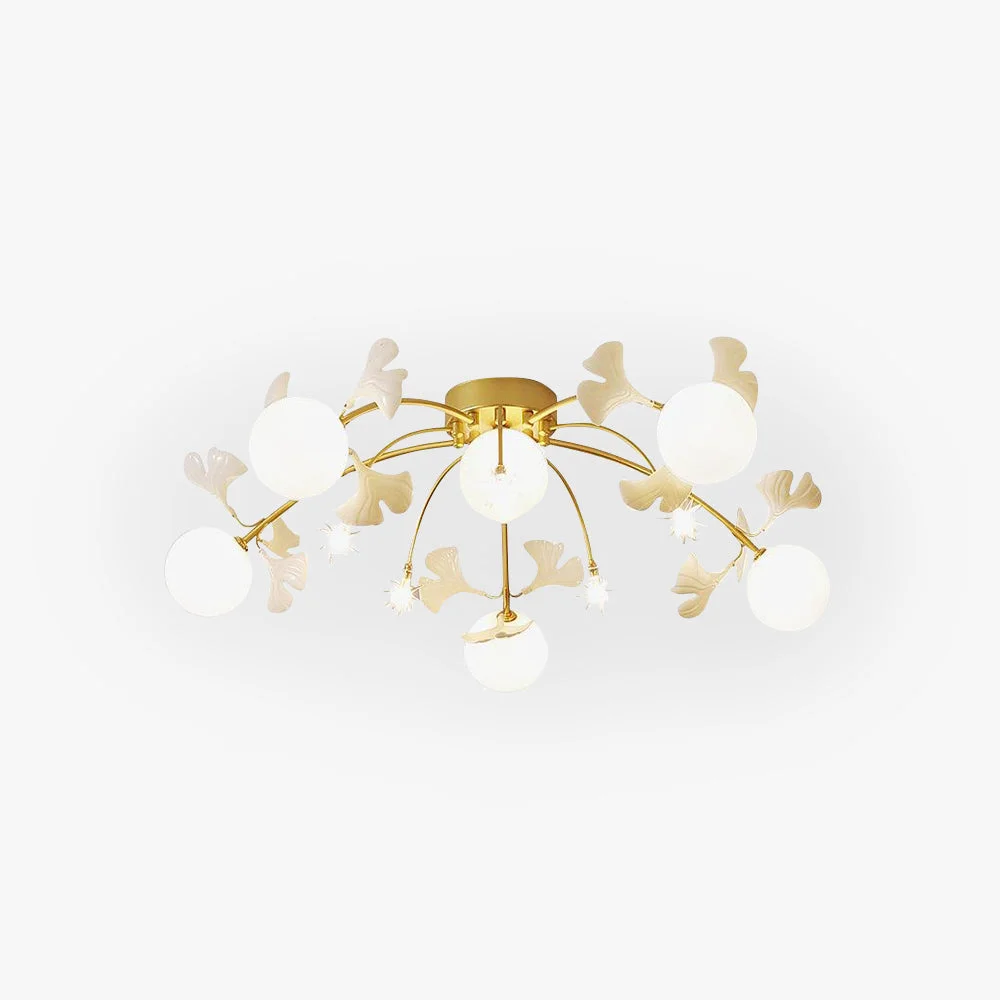 Modern Ophelia Nordic Multi Globe Metal Ceramic Flush Mount Ceiling Light White Gold High-Grade