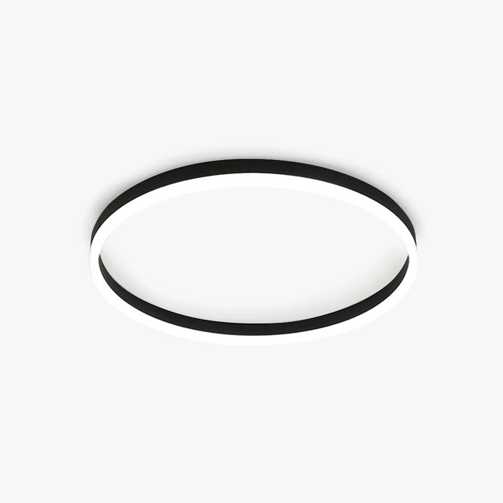 Comfortable Quinn Minimalist Ring Hollow Metal Flush Mount Ceiling Light Black Top-Quality